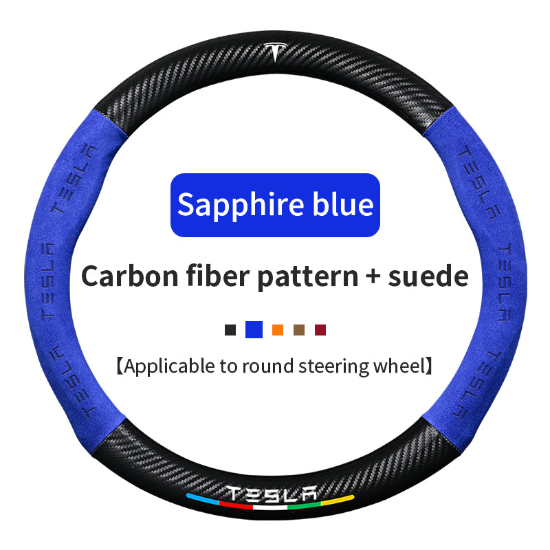 High Strength Carbon Fiber Suede Steering Wheel Cover - Anti-slip, Wear-resistant, Heat Stable, Stylish