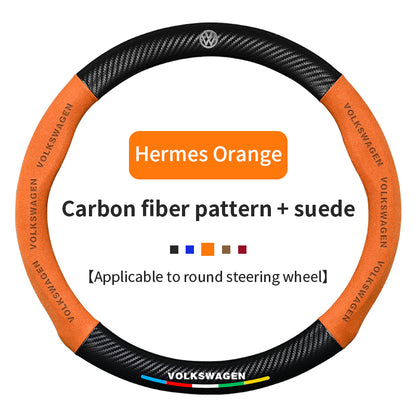 High Strength Carbon Fiber Suede Steering Wheel Cover - Anti-slip, Wear-resistant, Heat Stable, Stylish