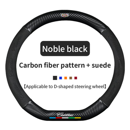 High Strength Carbon Fiber Suede Steering Wheel Cover - Anti-slip, Wear-resistant, Heat Stable, Stylish