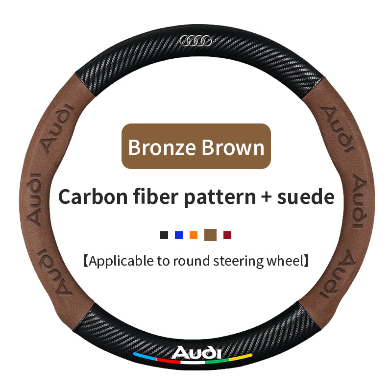 High Strength Carbon Fiber Suede Steering Wheel Cover - Anti-slip, Wear-resistant, Heat Stable, Stylish