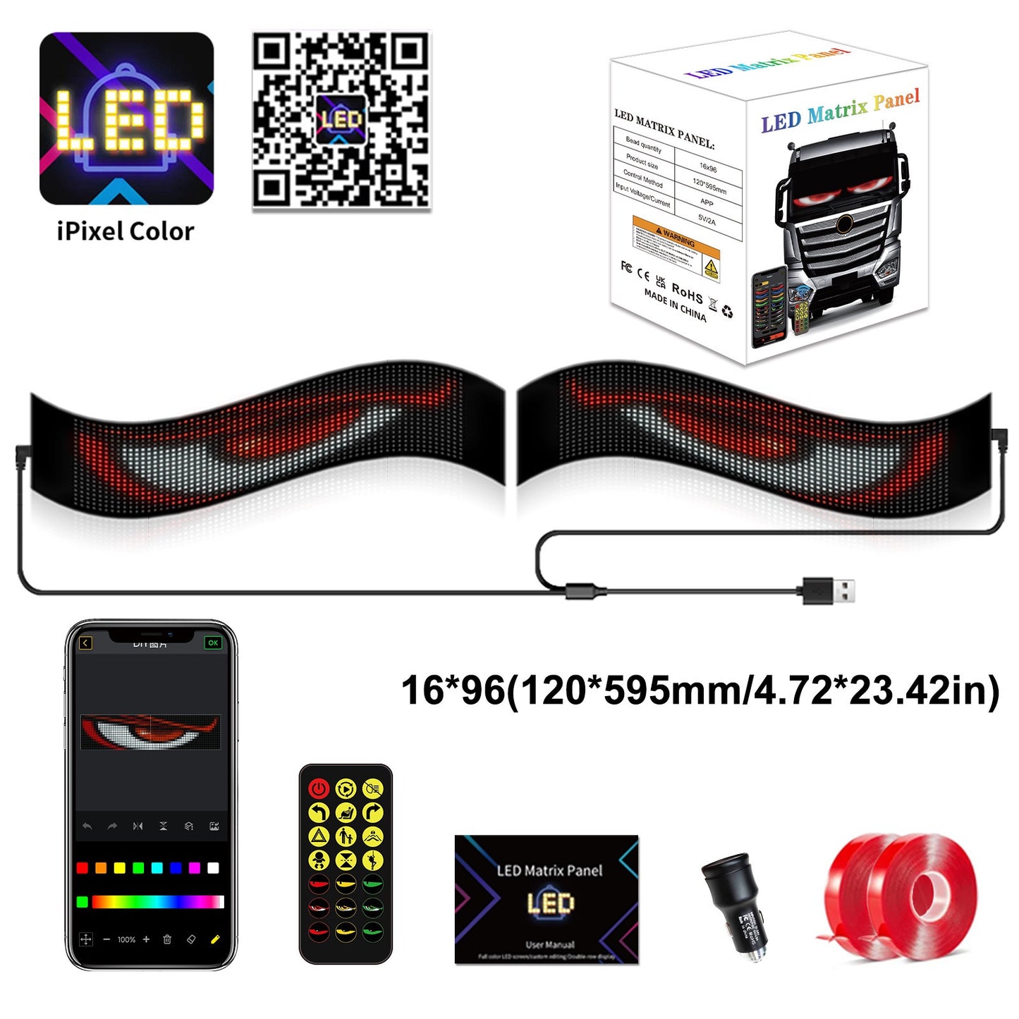 Evil Eye LED Flexible Display – Dynamic Bluetooth Lighting for Cars & Trucks