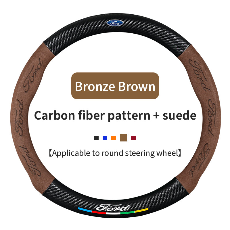 High Strength Carbon Fiber Suede Steering Wheel Cover - Anti-slip, Wear-resistant, Heat Stable, Stylish