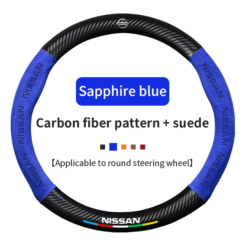 High Strength Carbon Fiber Suede Steering Wheel Cover - Anti-slip, Wear-resistant, Heat Stable, Stylish