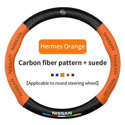 High Strength Carbon Fiber Suede Steering Wheel Cover - Anti-slip, Wear-resistant, Heat Stable, Stylish