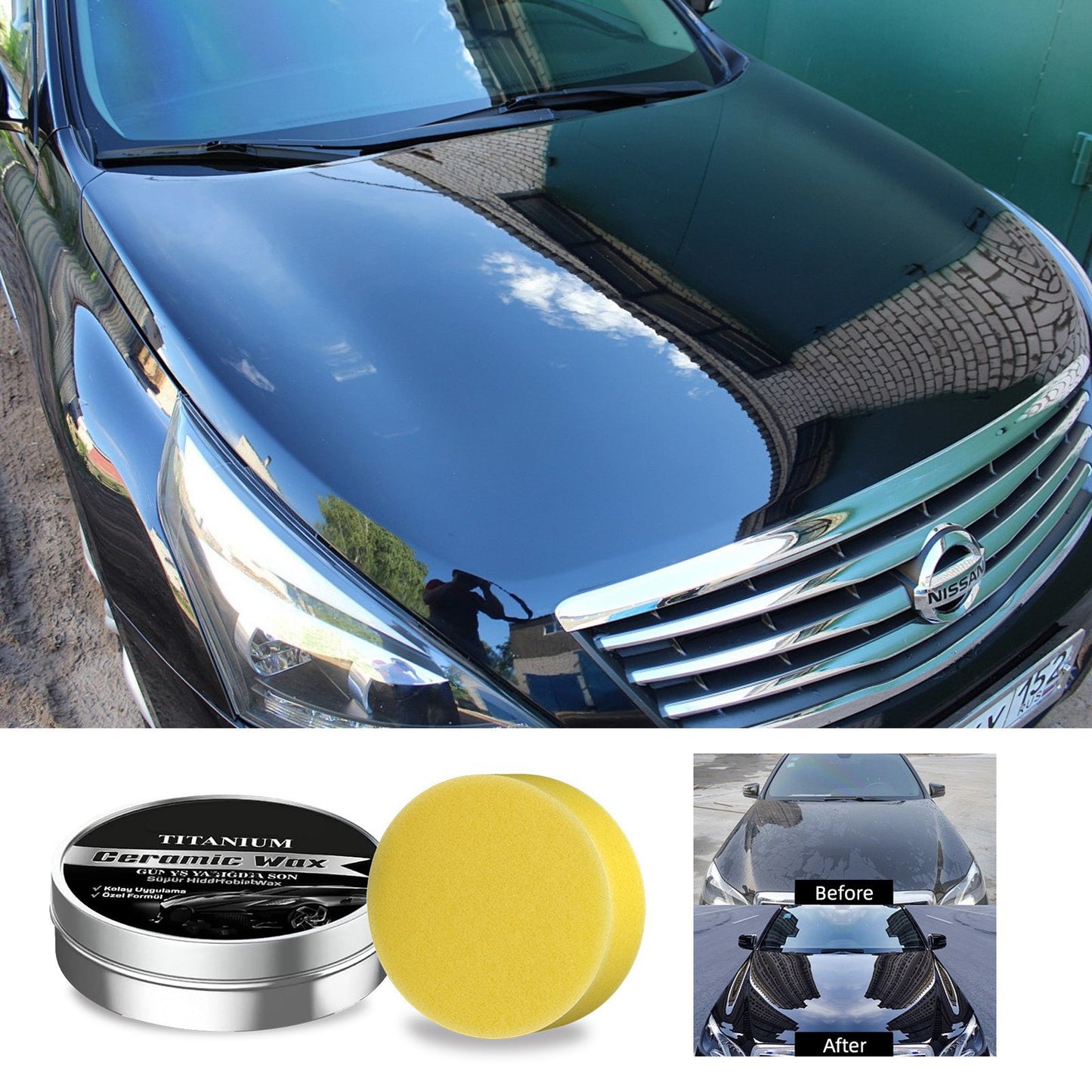 Nano Ceramic Car Wax - Paint Sealant Waterproof Polish Long-Lasting Shine