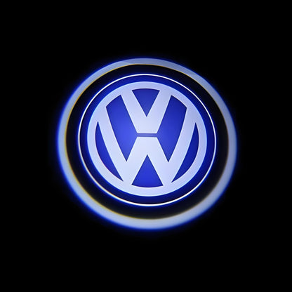 Auto Wireless Welcome Lights - Carbon Fiber Style, Logo Projector + Infrared Sensing, No Wiring Needed