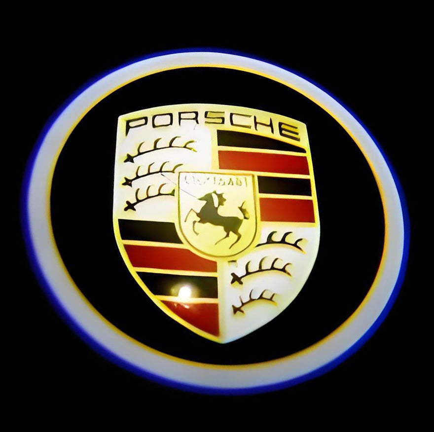 Auto Wireless Welcome Lights - Carbon Fiber Style, Logo Projector + Infrared Sensing, No Wiring Needed