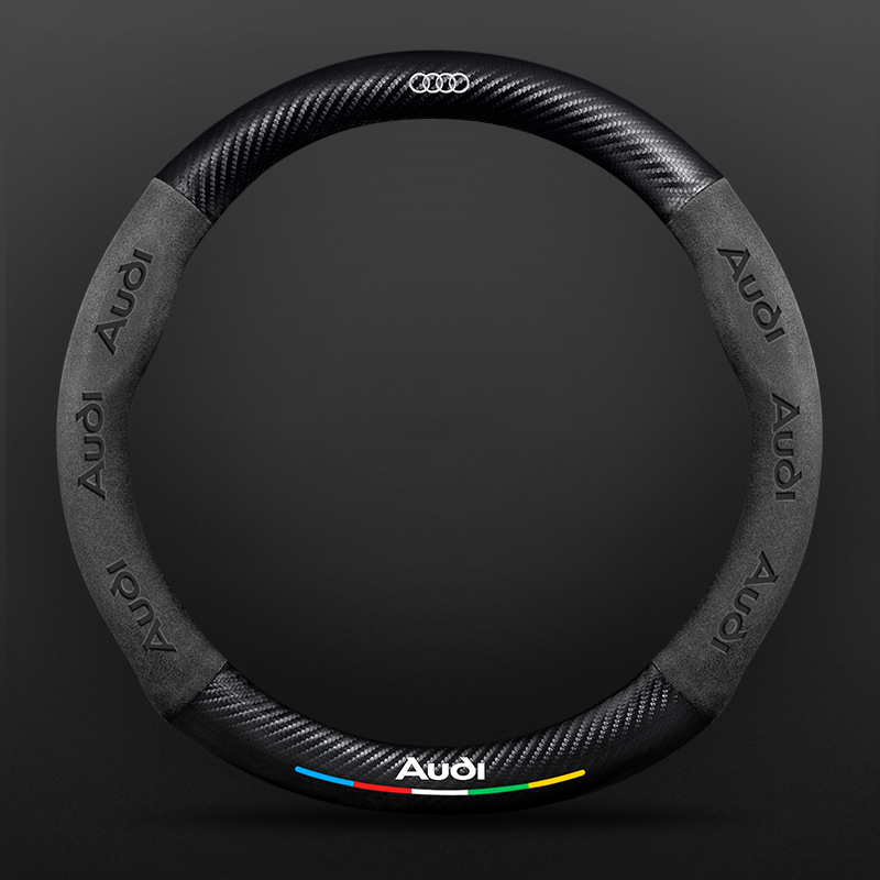High Strength Carbon Fiber Suede Steering Wheel Cover - Anti-slip, Wear-resistant, Heat Stable, Stylish