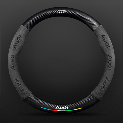 High Strength Carbon Fiber Suede Steering Wheel Cover - Anti-slip, Wear-resistant, Heat Stable, Stylish