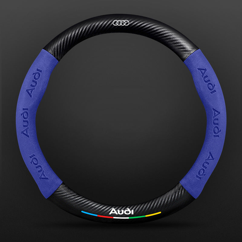High Strength Carbon Fiber Suede Steering Wheel Cover - Anti-slip, Wear-resistant, Heat Stable, Stylish