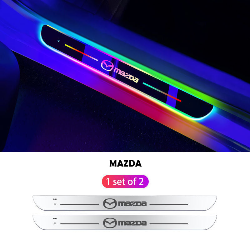 Wireless LED Color-Changing Ambient Door Sill Lights - Auto Welcome Projection Scuff Plate with Smart Motion Sensor