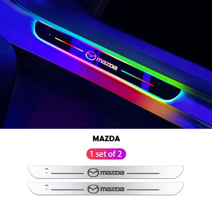 Wireless LED Color-Changing Ambient Door Sill Lights - Auto Welcome Projection Scuff Plate with Smart Motion Sensor