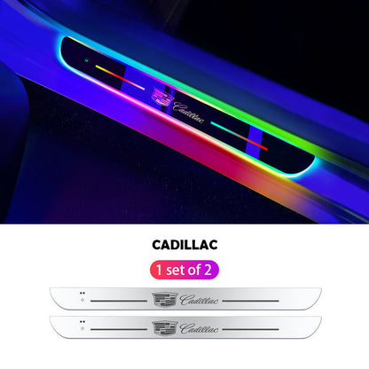Wireless LED Color-Changing Ambient Door Sill Lights - Auto Welcome Projection Scuff Plate with Smart Motion Sensor