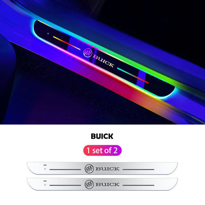 Wireless LED Color-Changing Ambient Door Sill Lights - Auto Welcome Projection Scuff Plate with Smart Motion Sensor