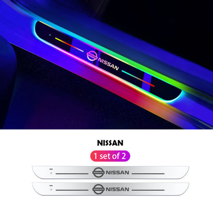 Wireless LED Color-Changing Ambient Door Sill Lights - Auto Welcome Projection Scuff Plate with Smart Motion Sensor
