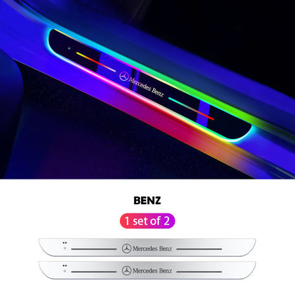 Wireless LED Color-Changing Ambient Door Sill Lights - Auto Welcome Projection Scuff Plate with Smart Motion Sensor