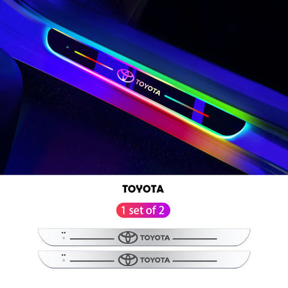 Wireless LED Color-Changing Ambient Door Sill Lights - Auto Welcome Projection Scuff Plate with Smart Motion Sensor
