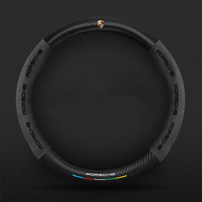 High Strength Carbon Fiber Suede Steering Wheel Cover - Anti-slip, Wear-resistant, Heat Stable, Stylish