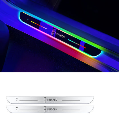 Wireless LED Color-Changing Ambient Door Sill Lights - Auto Welcome Projection Scuff Plate with Smart Motion Sensor