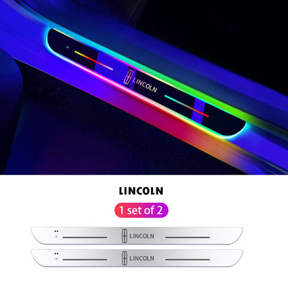 Wireless LED Color-Changing Ambient Door Sill Lights - Auto Welcome Projection Scuff Plate with Smart Motion Sensor