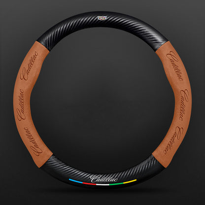 High Strength Carbon Fiber Suede Steering Wheel Cover - Anti-slip, Wear-resistant, Heat Stable, Stylish