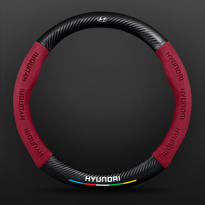 High Strength Carbon Fiber Suede Steering Wheel Cover - Anti-slip, Wear-resistant, Heat Stable, Stylish