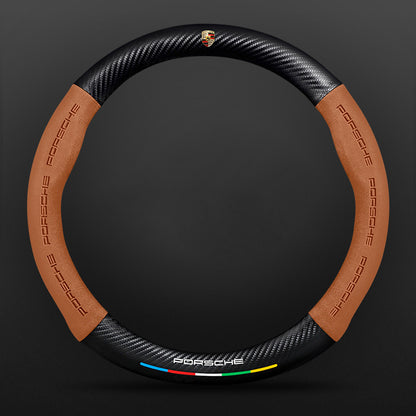 High Strength Carbon Fiber Suede Steering Wheel Cover - Anti-slip, Wear-resistant, Heat Stable, Stylish