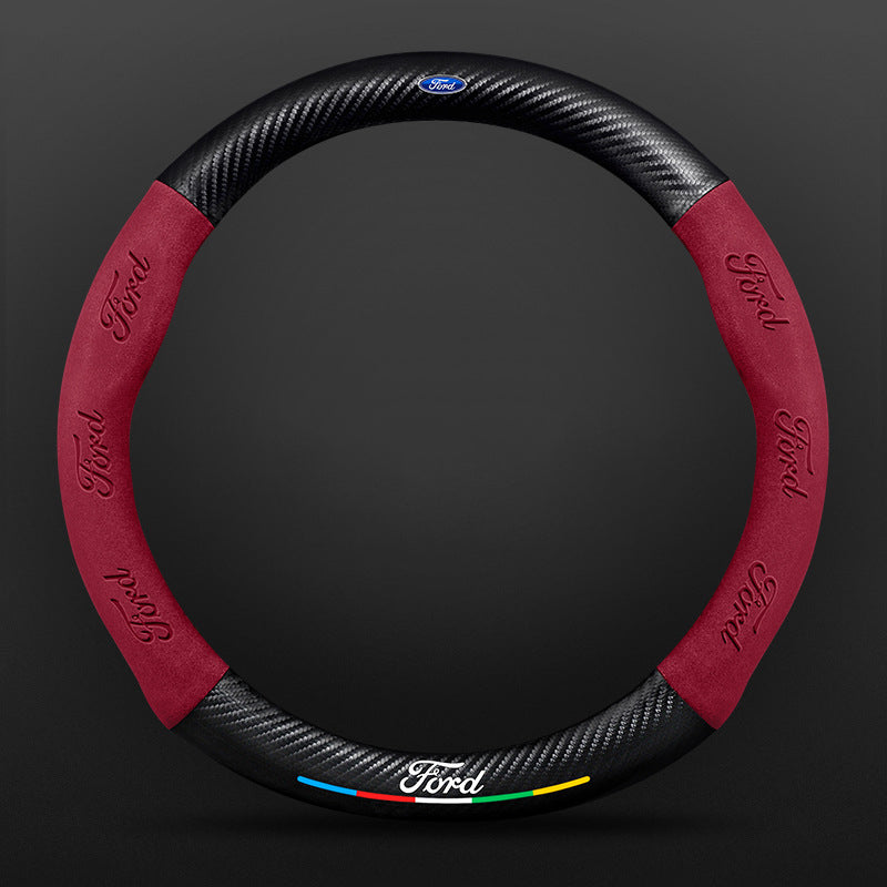 High Strength Carbon Fiber Suede Steering Wheel Cover - Anti-slip, Wear-resistant, Heat Stable, Stylish