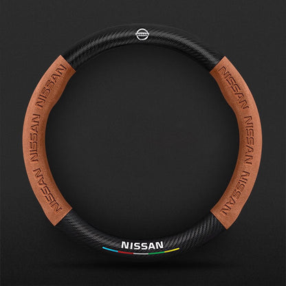 High Strength Carbon Fiber Suede Steering Wheel Cover - Anti-slip, Wear-resistant, Heat Stable, Stylish