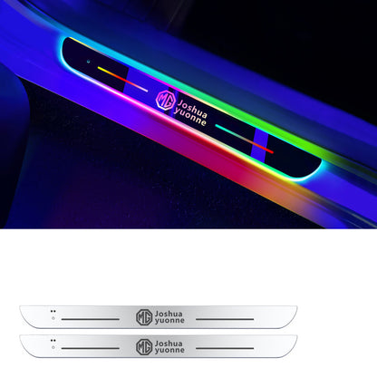 Wireless LED Color-Changing Ambient Door Sill Lights - Auto Welcome Projection Scuff Plate with Smart Motion Sensor