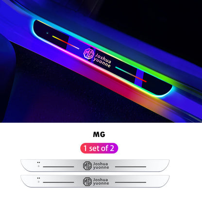Wireless LED Color-Changing Ambient Door Sill Lights - Auto Welcome Projection Scuff Plate with Smart Motion Sensor