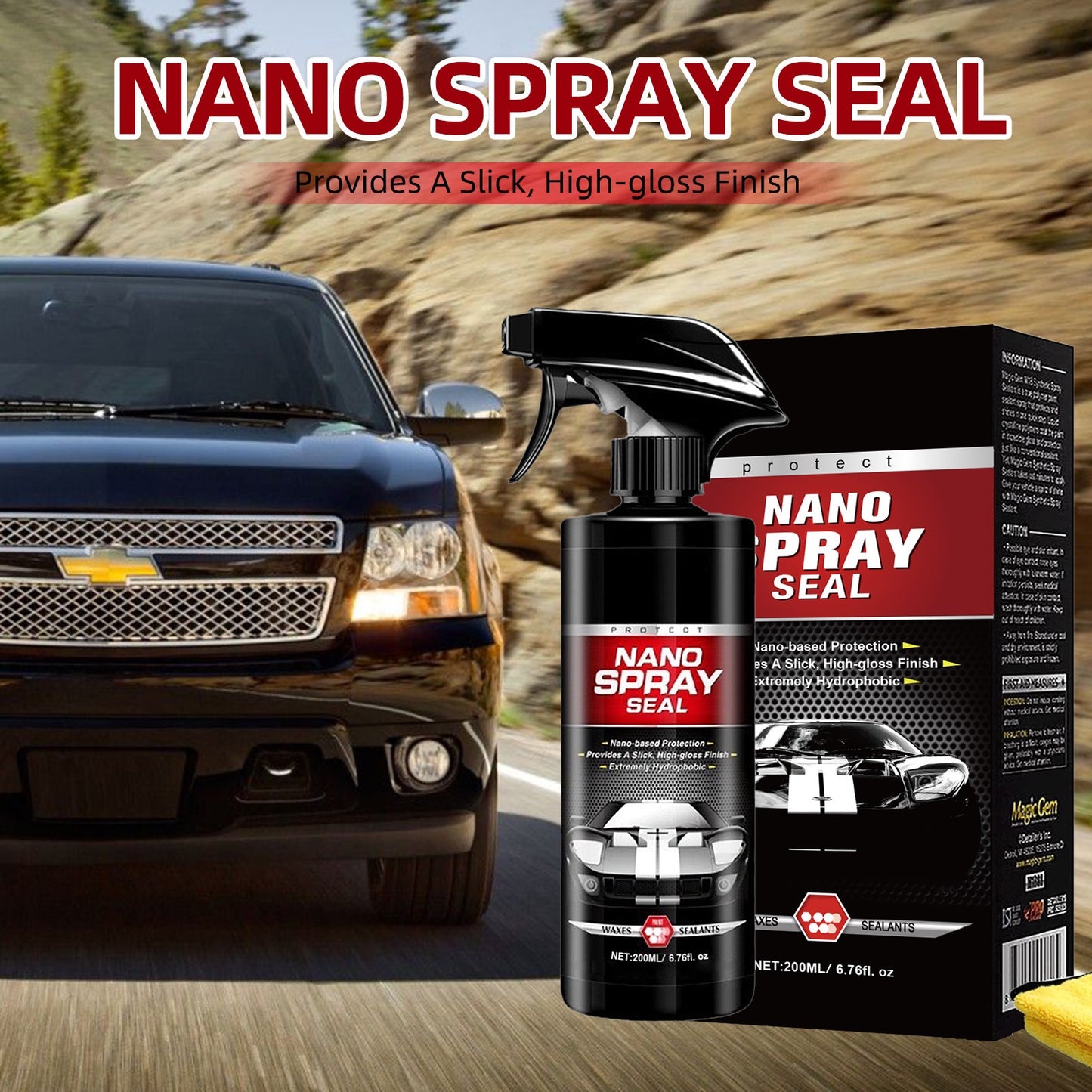 AutomotiCoating Agent Nano-Polish Ceramic Coating Wax Spray 200ml Water-Repellent Car Sealant