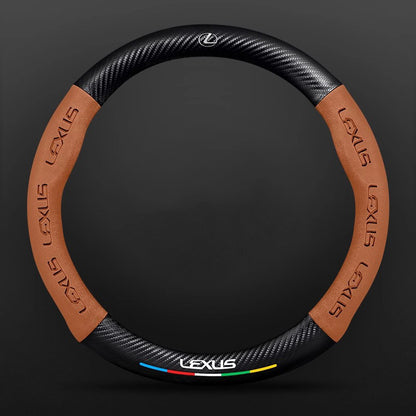 High Strength Carbon Fiber Suede Steering Wheel Cover - Anti-slip, Wear-resistant, Heat Stable, Stylish
