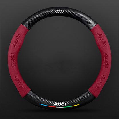 High Strength Carbon Fiber Suede Steering Wheel Cover - Anti-slip, Wear-resistant, Heat Stable, Stylish