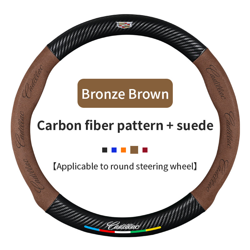 High Strength Carbon Fiber Suede Steering Wheel Cover - Anti-slip, Wear-resistant, Heat Stable, Stylish