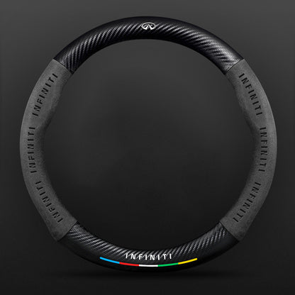High Strength Carbon Fiber Suede Steering Wheel Cover - Anti-slip, Wear-resistant, Heat Stable, Stylish