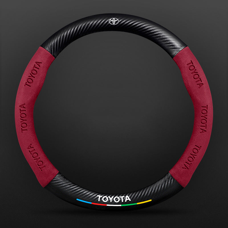 High Strength Carbon Fiber Suede Steering Wheel Cover - Anti-slip, Wear-resistant, Heat Stable, Stylish