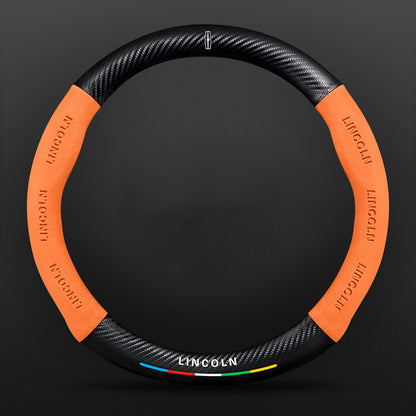 High Strength Carbon Fiber Suede Steering Wheel Cover - Anti-slip, Wear-resistant, Heat Stable, Stylish