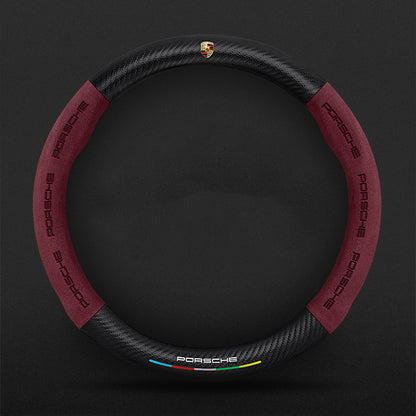 High Strength Carbon Fiber Suede Steering Wheel Cover - Anti-slip, Wear-resistant, Heat Stable, Stylish
