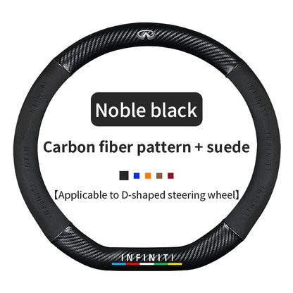 High Strength Carbon Fiber Suede Steering Wheel Cover - Anti-slip, Wear-resistant, Heat Stable, Stylish