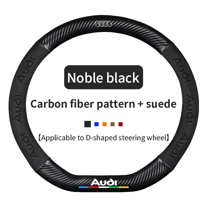 High Strength Carbon Fiber Suede Steering Wheel Cover - Anti-slip, Wear-resistant, Heat Stable, Stylish