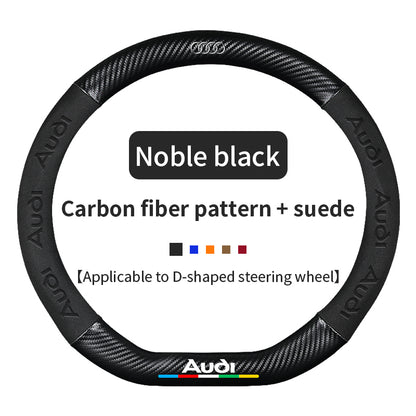High Strength Carbon Fiber Suede Steering Wheel Cover - Anti-slip, Wear-resistant, Heat Stable, Stylish