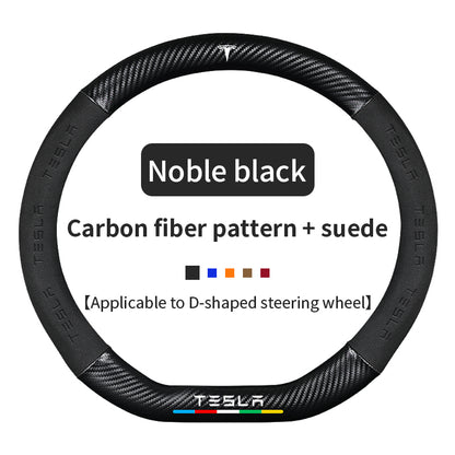 High Strength Carbon Fiber Suede Steering Wheel Cover - Anti-slip, Wear-resistant, Heat Stable, Stylish