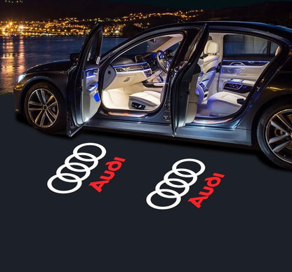 Auto Wireless Welcome Lights - Carbon Fiber Style, Logo Projector + Infrared Sensing, No Wiring Needed