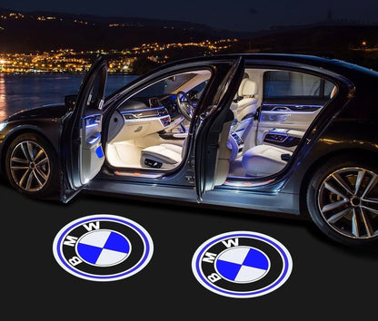 Auto Wireless Welcome Lights - Carbon Fiber Style, Logo Projector + Infrared Sensing, No Wiring Needed