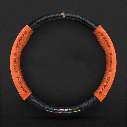 High Strength Carbon Fiber Suede Steering Wheel Cover - Anti-slip, Wear-resistant, Heat Stable, Stylish