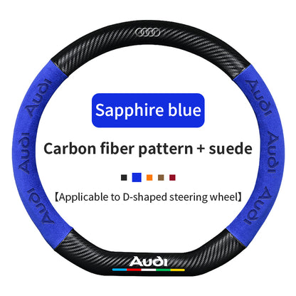 High Strength Carbon Fiber Suede Steering Wheel Cover - Anti-slip, Wear-resistant, Heat Stable, Stylish