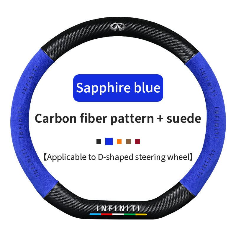 High Strength Carbon Fiber Suede Steering Wheel Cover - Anti-slip, Wear-resistant, Heat Stable, Stylish