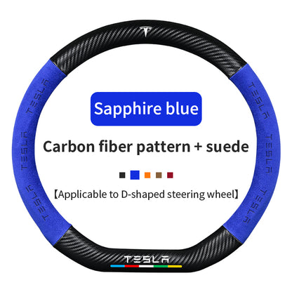High Strength Carbon Fiber Suede Steering Wheel Cover - Anti-slip, Wear-resistant, Heat Stable, Stylish