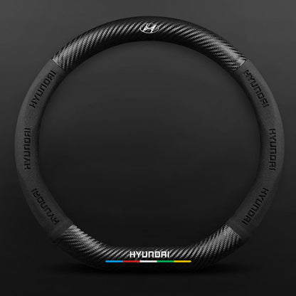 High Strength Carbon Fiber Suede Steering Wheel Cover - Anti-slip, Wear-resistant, Heat Stable, Stylish